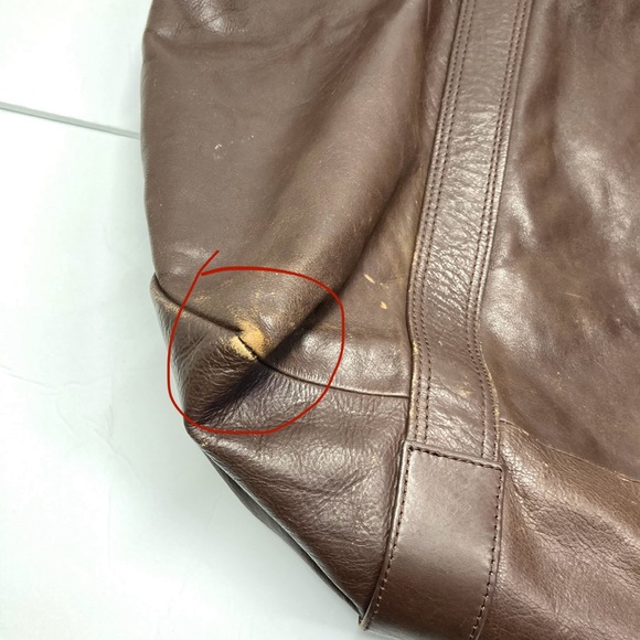 Y2K Marc Jacobs Large Brown Leather Horizontal Tote Bag  22x17" Big Tote - Picture 14 of 16